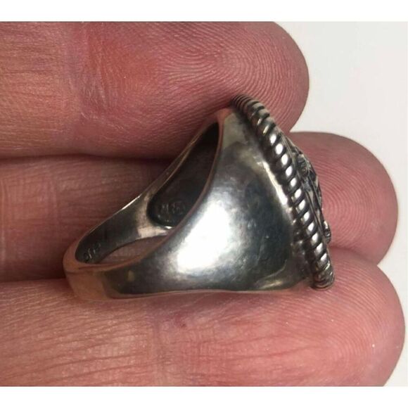 843 Carolyn Pollack Beautiful Solid Sterling Persevere Sea Turtle Signet Ring 6 - Picture 2 of 2